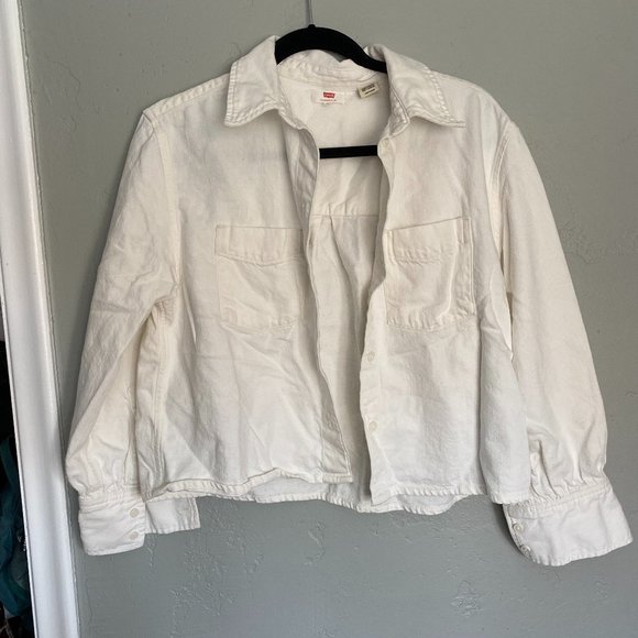 LEVI'S - ZOEY PLEAT UTILITY JACKET IN ECRU - Picture 3 of 9